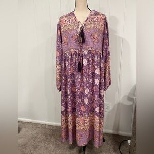 NWT R.Vivimo Royal Lilac Love Story bohemian maxi dress